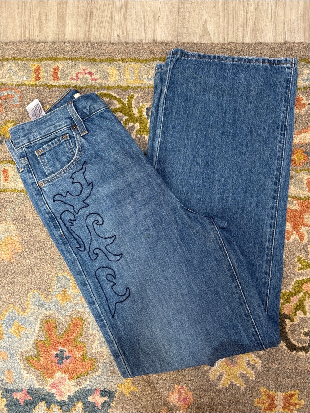 OOAK - Levi’s Hand Embroidered High Waisted Straight